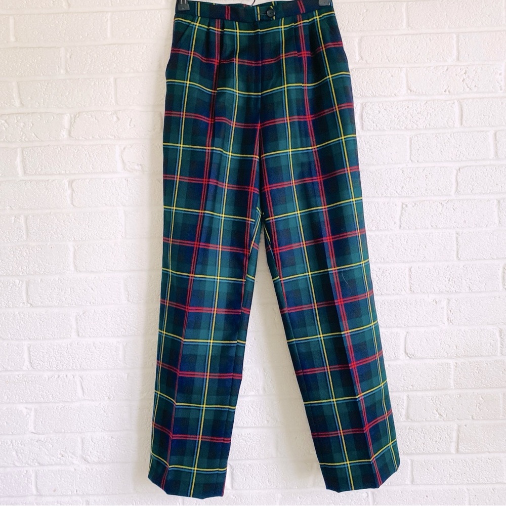 VINTAGE WOOL PANTS PLAID 10 JENNERS EDINBURG PREPPY TARTAN DARK ACADEMIA PUNK